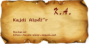 Kajdi Alpár névjegykártya